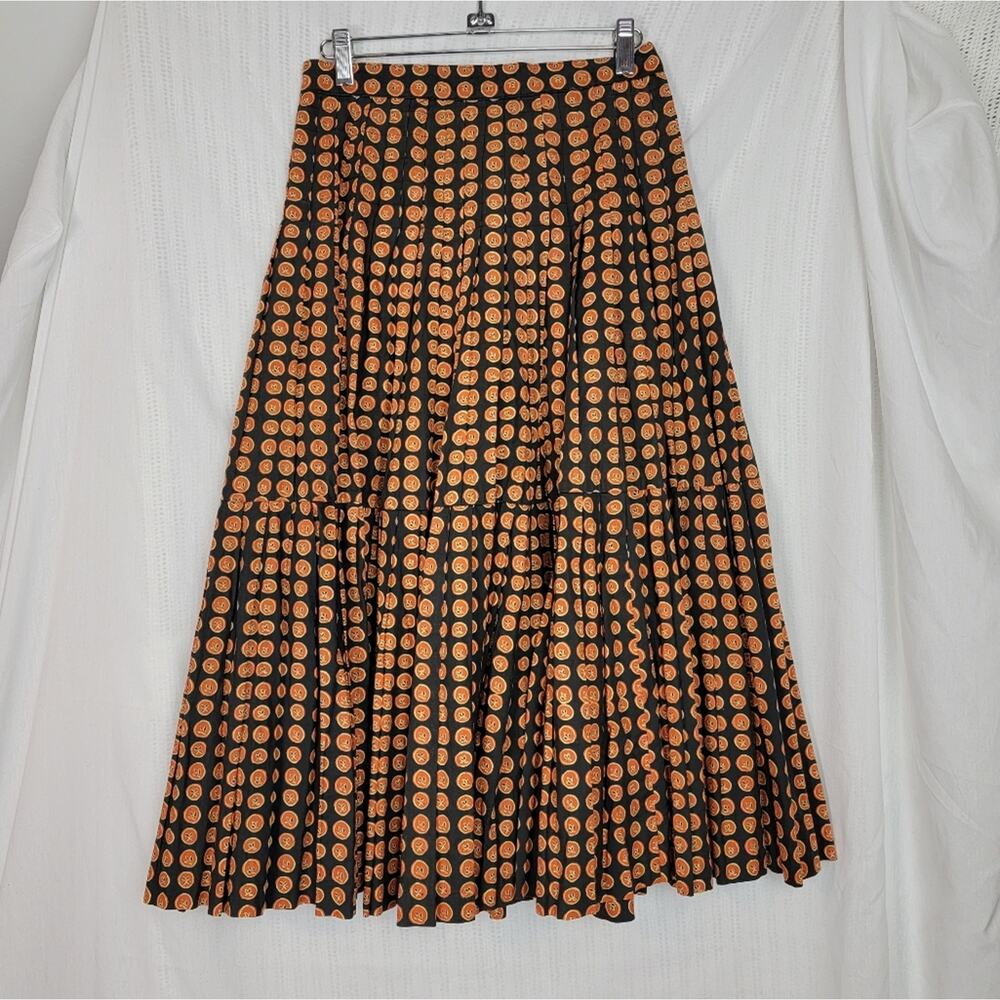VINTAGE Bill Haire for Friedricks Sport Black & Orange Broom Skirt, Sz S